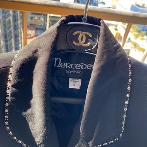 Vintage Mercedes Black Blazer Jacket Size 8